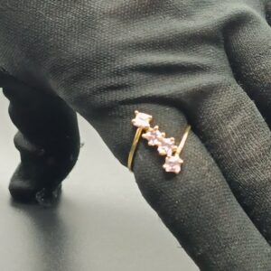 Χειροποίητο Μοναδικό Δαχτυλίδι με ροζ ζιρκόνια